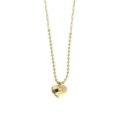 14 Ayar Altın Kalpli Kolye  -  F003681