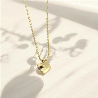 14 Ayar Altın Kalpli Kolye  -  F003681