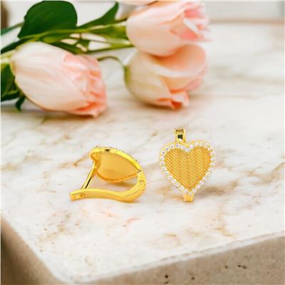 14 Ayar Altın Kalpli Küpe  -  0180419