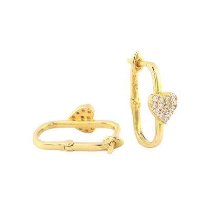 14 Ayar Altın Kalpli Küpe  -  0181947