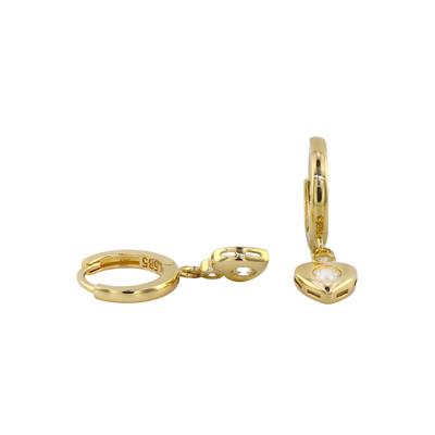 14 Ayar Altın Kalpli Küpe  -  0188100