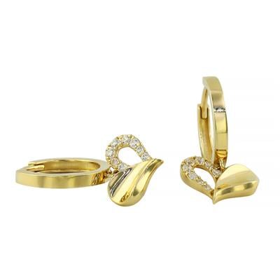 14 Ayar Altın Kalpli Küpe  -  0195411