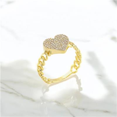 14 Ayar Altın Kalpli Yüzük  -  0188245