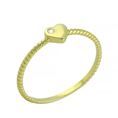 14 Ayar Altın Kalpli Yüzük  -  0201330