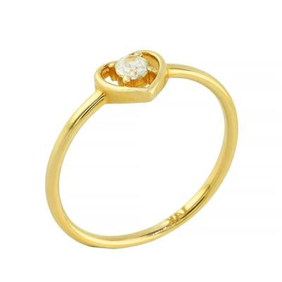 14 Ayar Altın Kalpli Yüzük  -  0201332