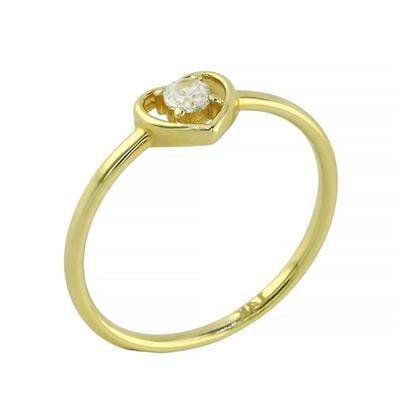 14 Ayar Altın Kalpli Yüzük  -  0201332