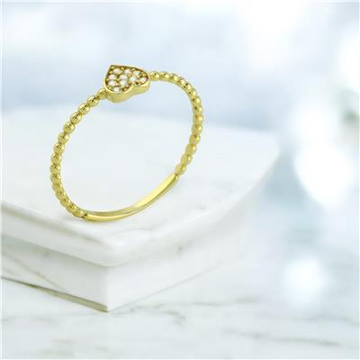 14 Ayar Altın Kalpli Yüzük  -  0201333