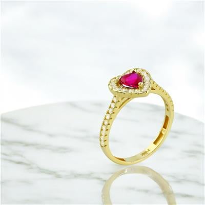 14 Ayar Altın Kalpli Yüzük  -  0201337