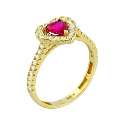 14 Ayar Altın Kalpli Yüzük  -  0201337