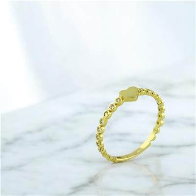 14 Ayar Altın Kalpli Yüzük  -  0202557