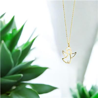 14 Ayar Altın Melek Kolye  -  0204030