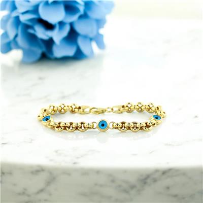 14 Ayar Altın Nazar Boncuklu Bileklik  -  0200925