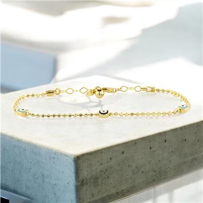 14 Ayar Altın Nazar Boncuklu Bileklik  -  0188485