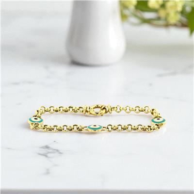 14 Ayar Altın Nazar Boncuklu Bileklik  -  0199197