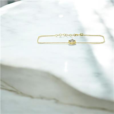 14 Ayar Altın Nazar Boncuklu Bileklik  -  0201391