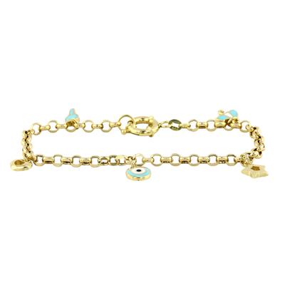 14 Ayar Altın Nazar Boncuklu Bileklik  -  0199204