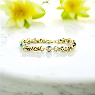 14 Ayar Altın Nazar Boncuklu Bileklik  -  0200918