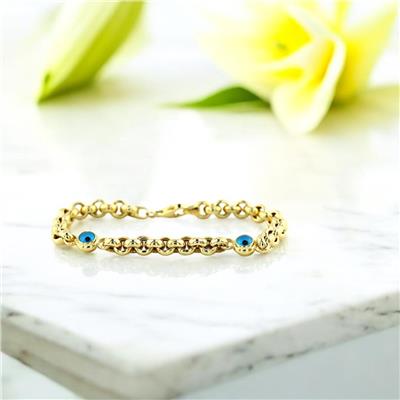 14 Ayar Altın Nazar Boncuklu Bileklik  -  0200916