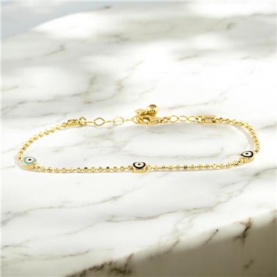 14 Ayar Altın Nazar Boncuklu Bileklik  -  0188369