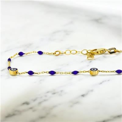 14 Ayar Altın Nazar Boncuklu Bileklik  -  0192997