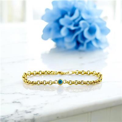 14 Ayar Altın Nazar Boncuklu Bileklik  -  0200929