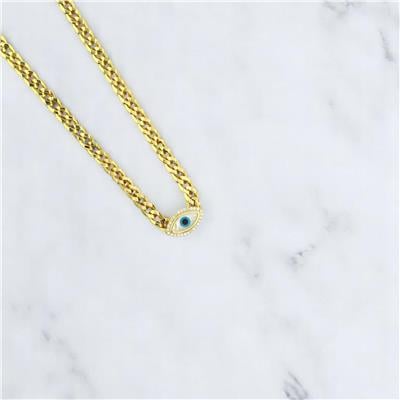 14 Ayar Altın Nazar Boncuklu Kolye  -  0195517