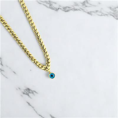 14 Ayar Altın Nazar Boncuklu Kolye  -  0195518