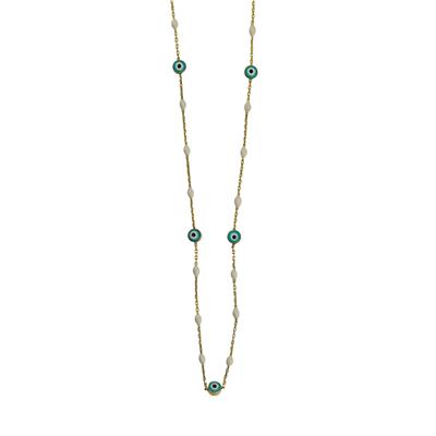 14 Ayar Altın Nazar Boncuklu Kolye  -  0192998