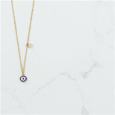 14 Ayar Altın Nazar Boncuklu Kolye  -  0196912