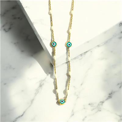 14 Ayar Altın Nazar Boncuklu Kolye  -  0192998