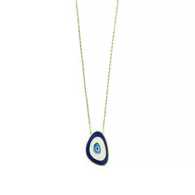 14 Ayar Altın Nazar Boncuklu Kolye  -  0201779