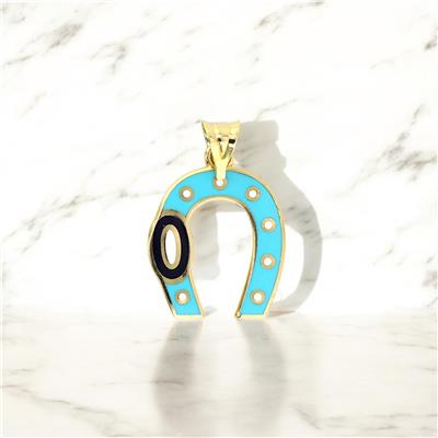 14 Ayar Altın Nazar Boncuklu Kolye Ucu  -  0192426