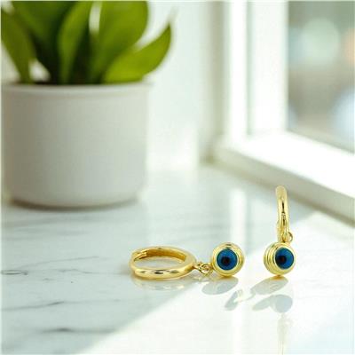 14 Ayar Altın Nazar Boncuklu Küpe  -  0197938