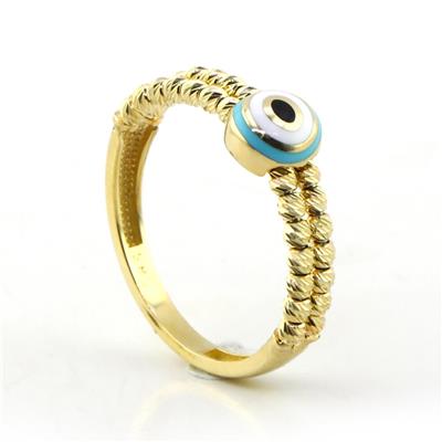 14 Ayar Altın Nazar Boncuklu Yüzük - 0166986