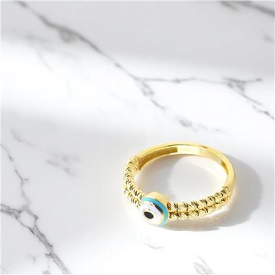 14 Ayar Altın Nazar Boncuklu Yüzük - 0166986