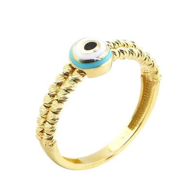 14 Ayar Altın Nazar Boncuklu Yüzük - 0166986