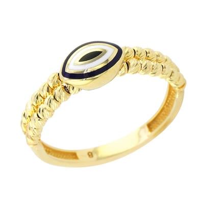 14 Ayar Altın Nazar Boncuklu Yüzük - 0170171