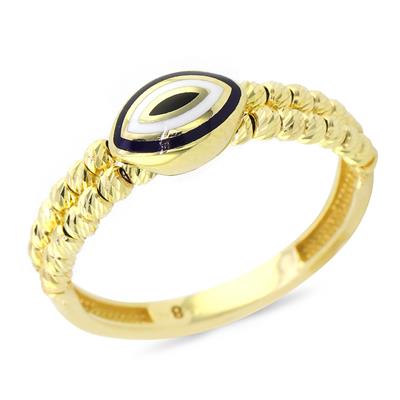 14 Ayar Altın Nazar Boncuklu Yüzük - 0170171