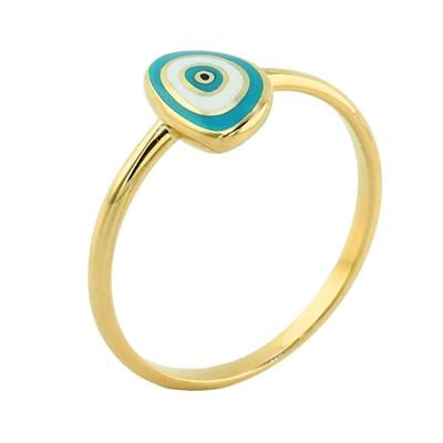 14 Ayar Altın Nazar Boncuklu Yüzük  -  0204003