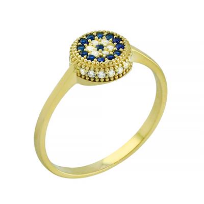 14 Ayar Altın Nazar Boncuklu Yüzük  -  0201341