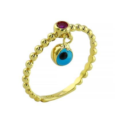 14 Ayar Altın Nazar Boncuklu Yüzük  -  0203753