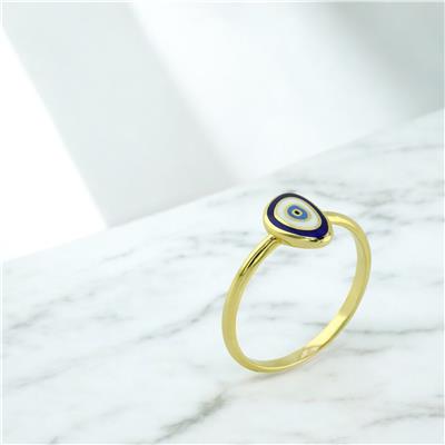 14 Ayar Altın Nazar Boncuklu Yüzük  -  0202565