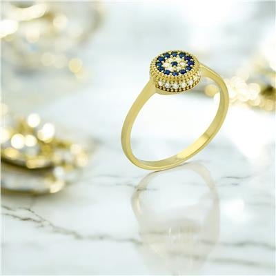 14 Ayar Altın Nazar Boncuklu Yüzük  -  0201341