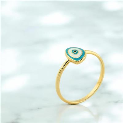 14 Ayar Altın Nazar Boncuklu Yüzük  -  0204003