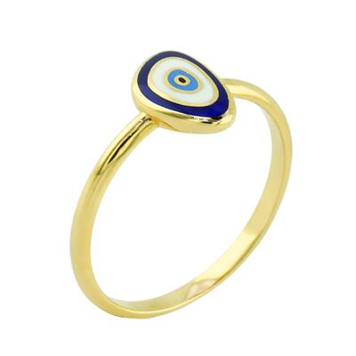 14 Ayar Altın Nazar Boncuklu Yüzük  -  0202565
