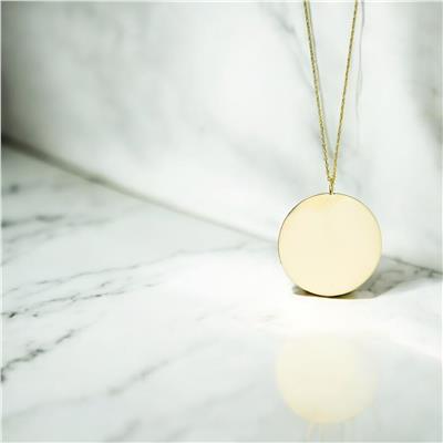 14 Ayar Altın Plaka Kolye  -  0201262