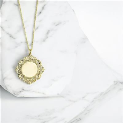 14 Ayar Altın Plaka Kolye  -  0201263