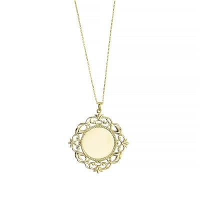 14 Ayar Altın Plaka Kolye  -  0201263