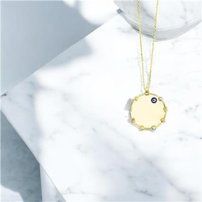 14 Ayar Altın Plaka Kolye  -  0205083