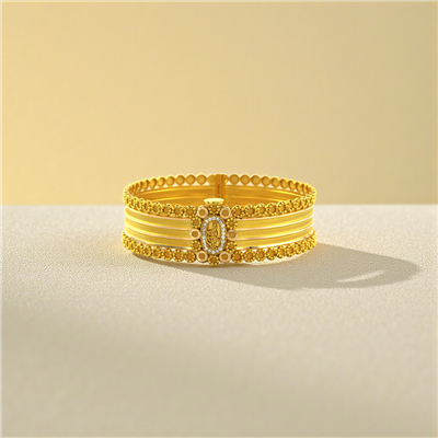 14 Ayar Altın Tasarım Bilezik  -  K219467